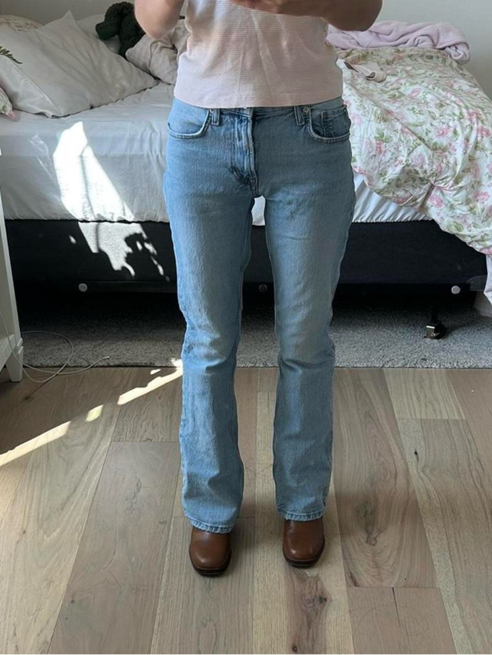 BDG Light Wash Bootcut Jeans in Pale Blue
